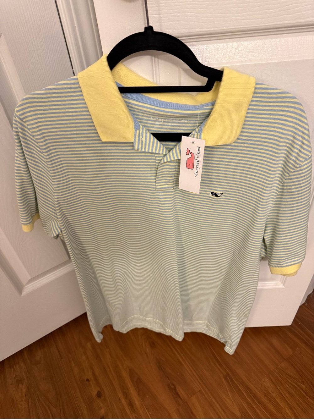 Vineyard Vines Light Blue & Yellow Striped Polo men’s large